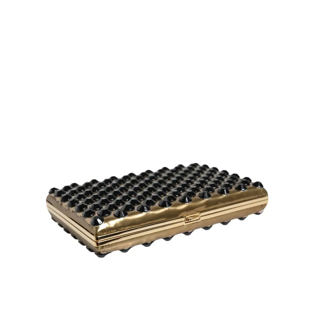 Dolce & Gabbana Gold Kristall Bifold Clutch Abend Party Frauen Geldbörse Tasche