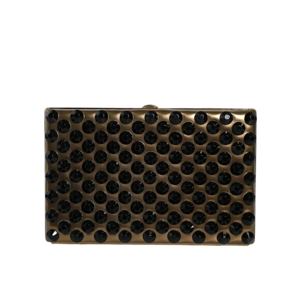 Dolce & Gabbana Gold Kristall Bifold Clutch Abend Party Frauen Geldbörse Tasche