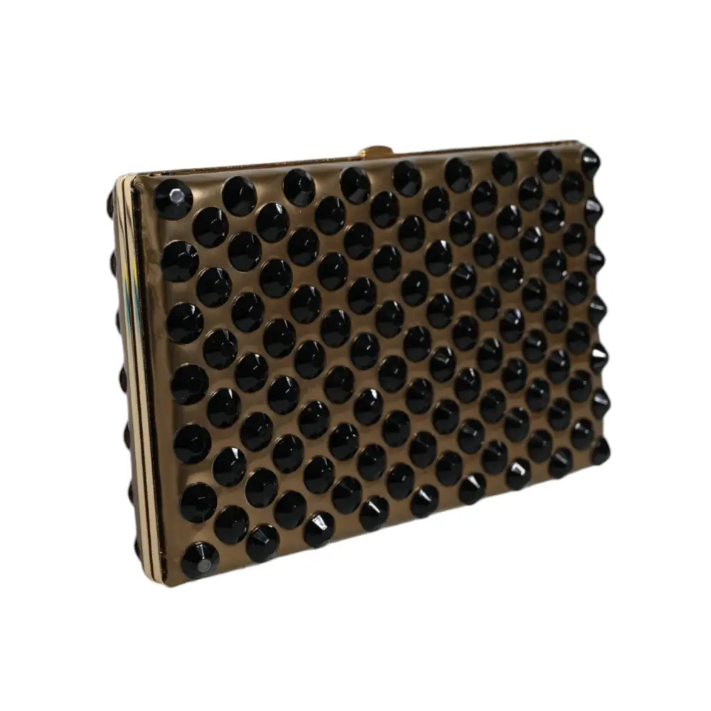 Dolce & Gabbana Gold Kristall Bifold Clutch Abend Party Frauen Geldbörse Tasche