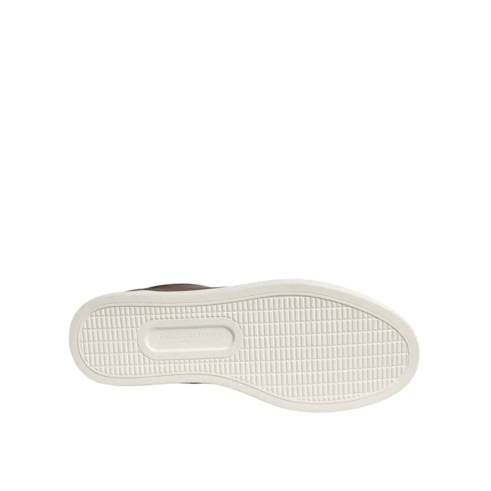 Dolce & Gabbana Gold Leder Logo London Herren Sneaker Schuhe - EU40.5/US7.5