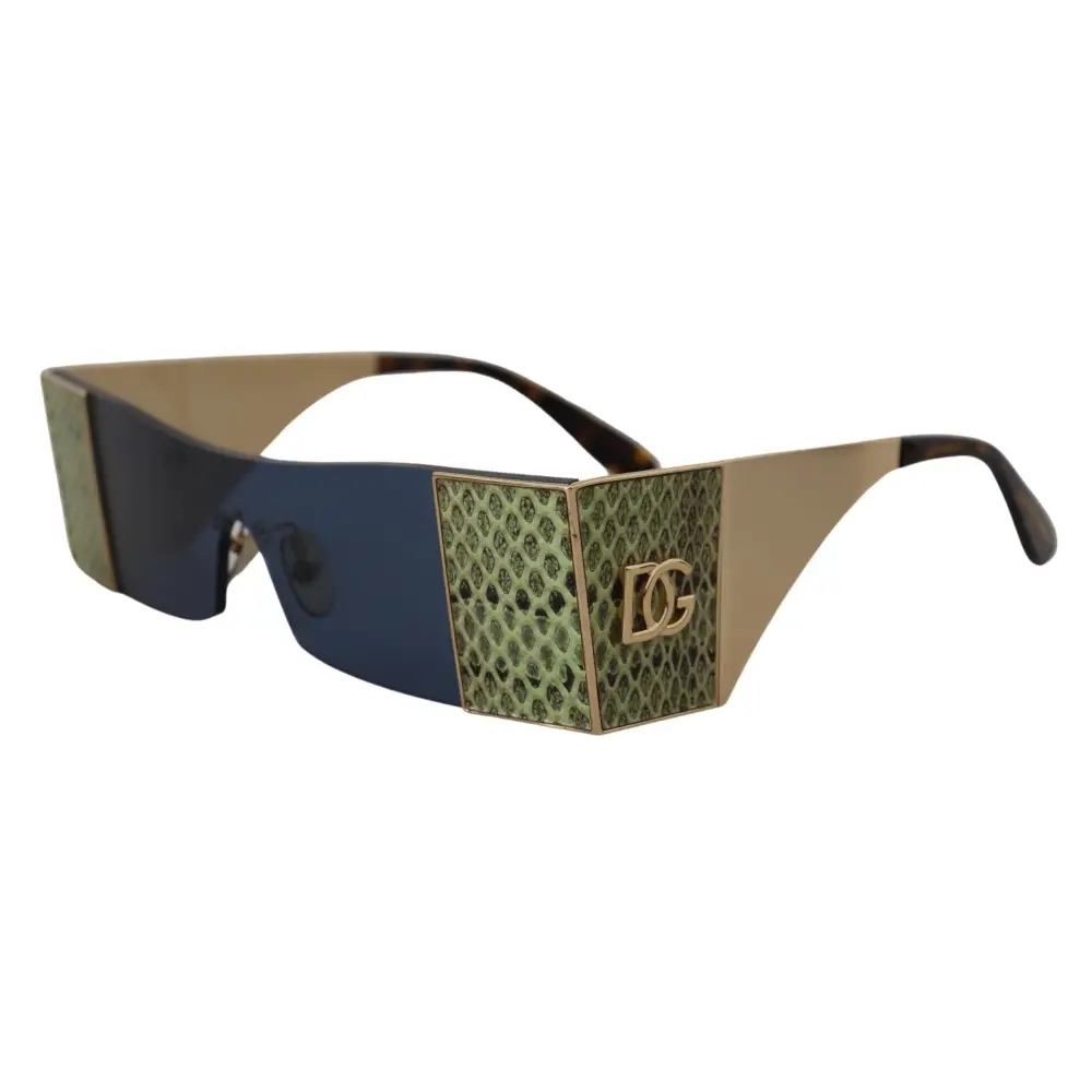 Dolce & Gabbana Gold Metall Rechteckige Sonnenbrille DG2263 Sonnenbrille