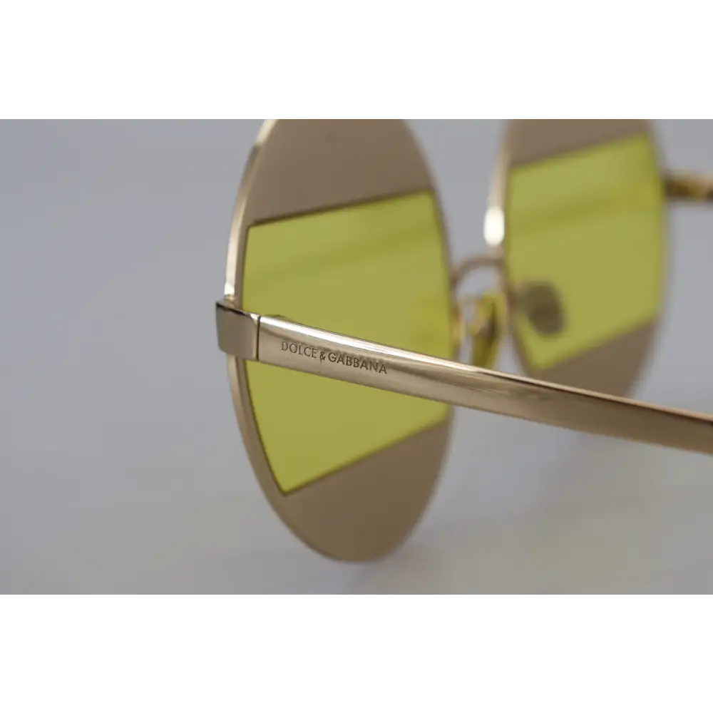 Dolce & Gabbana Gold Oval Metall Kristalle Shades DG2209B Sonnenbrille