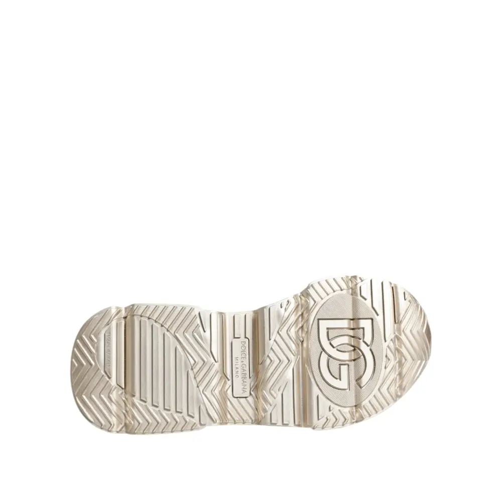 Dolce & Gabbana Gold Pailletten Iridiscent Daymaster Turnschuhe Schuhe