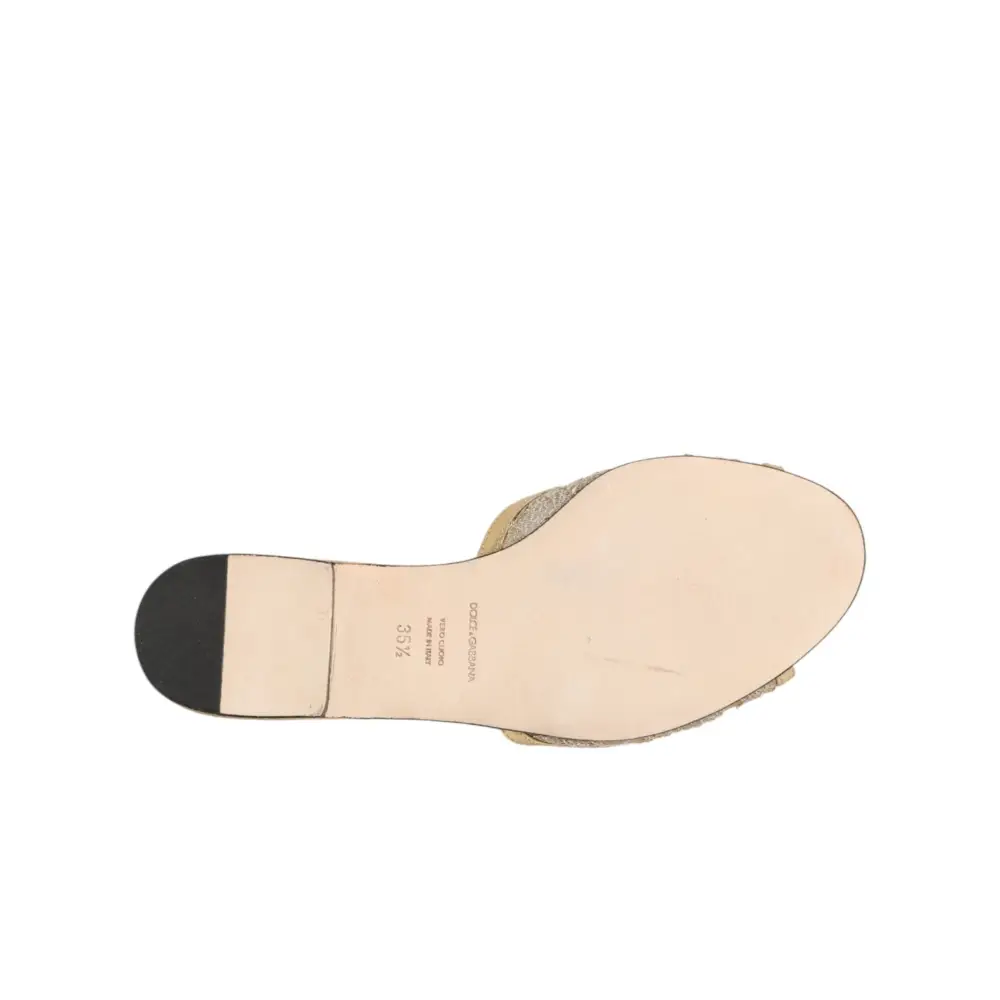 Dolce & Gabbana Goldene Devotion Spitzenschuhe Slip-On Sandalen - EU35.5/US5