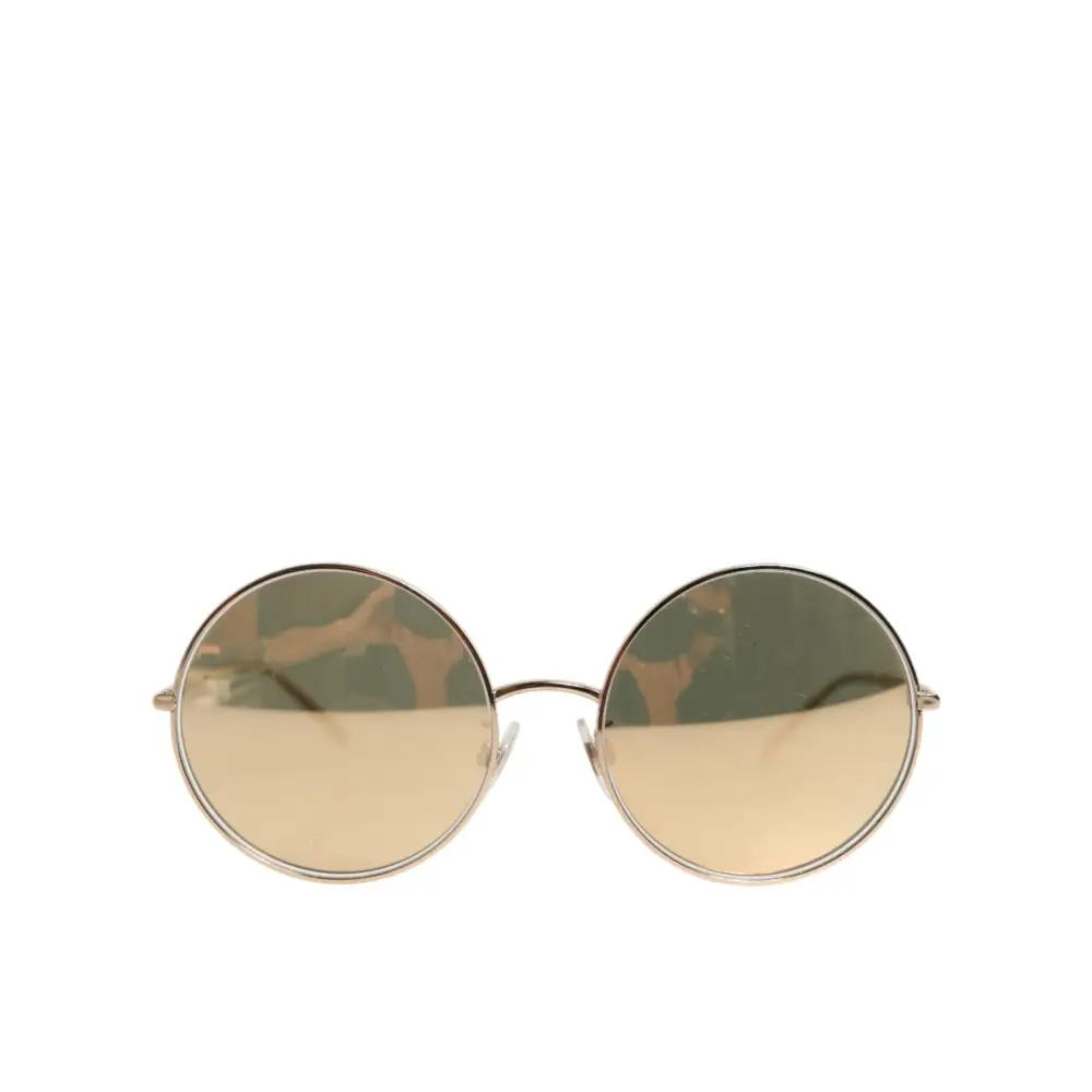 Dolce & Gabbana Goldene Metall-Sonnenbrille im Rundstil