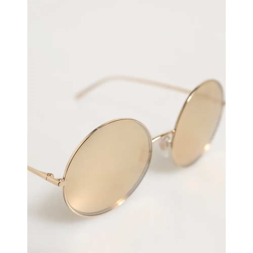 Dolce & Gabbana Goldene Metall-Sonnenbrille im Rundstil