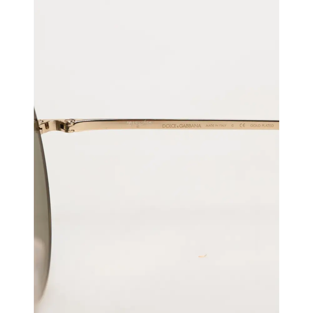 Dolce & Gabbana Goldene Metall-Sonnenbrille im Rundstil
