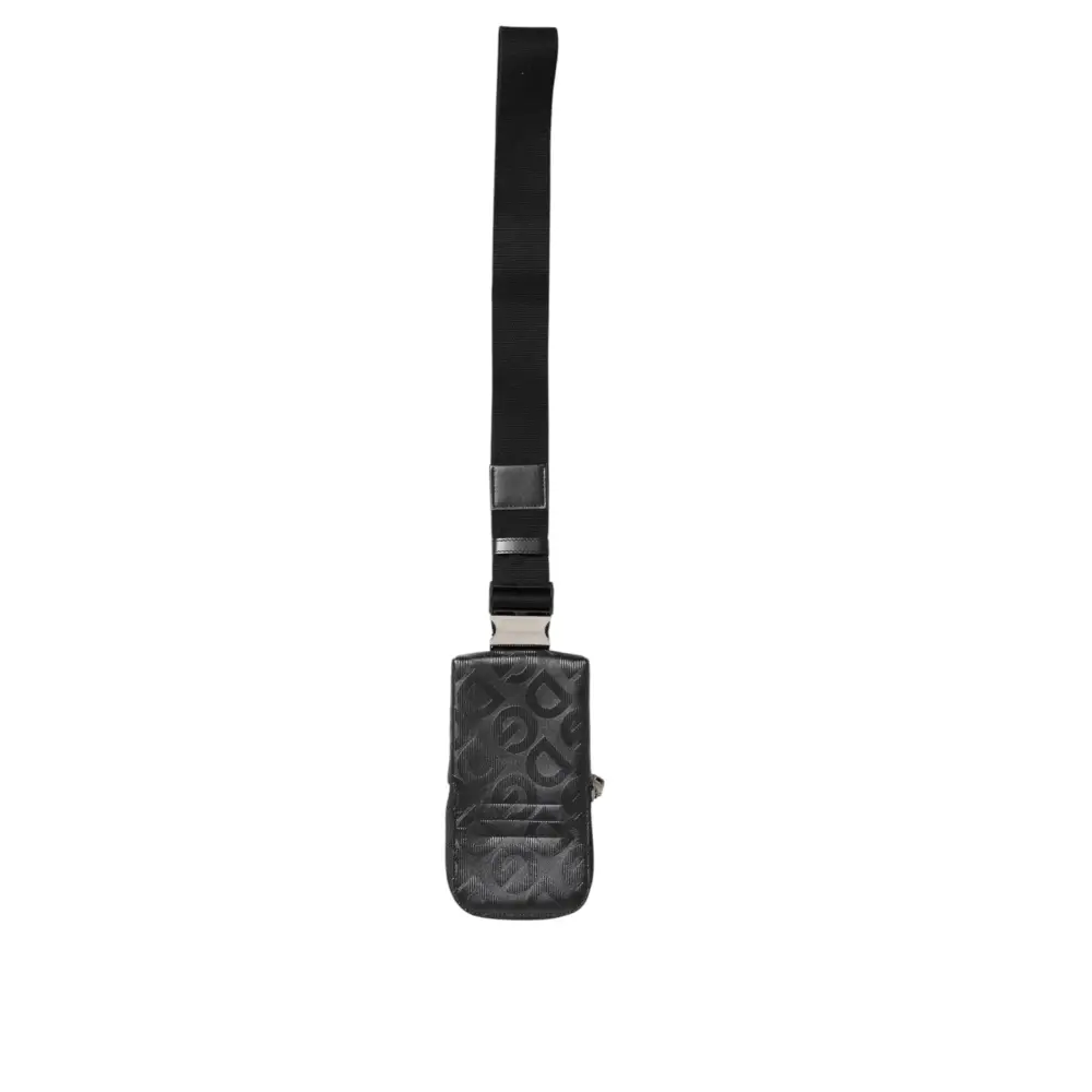 Dolce & Gabbana Grau DG Logo Mania Geldbörse Telefon Gürtel Taille Männer Borse Tasche