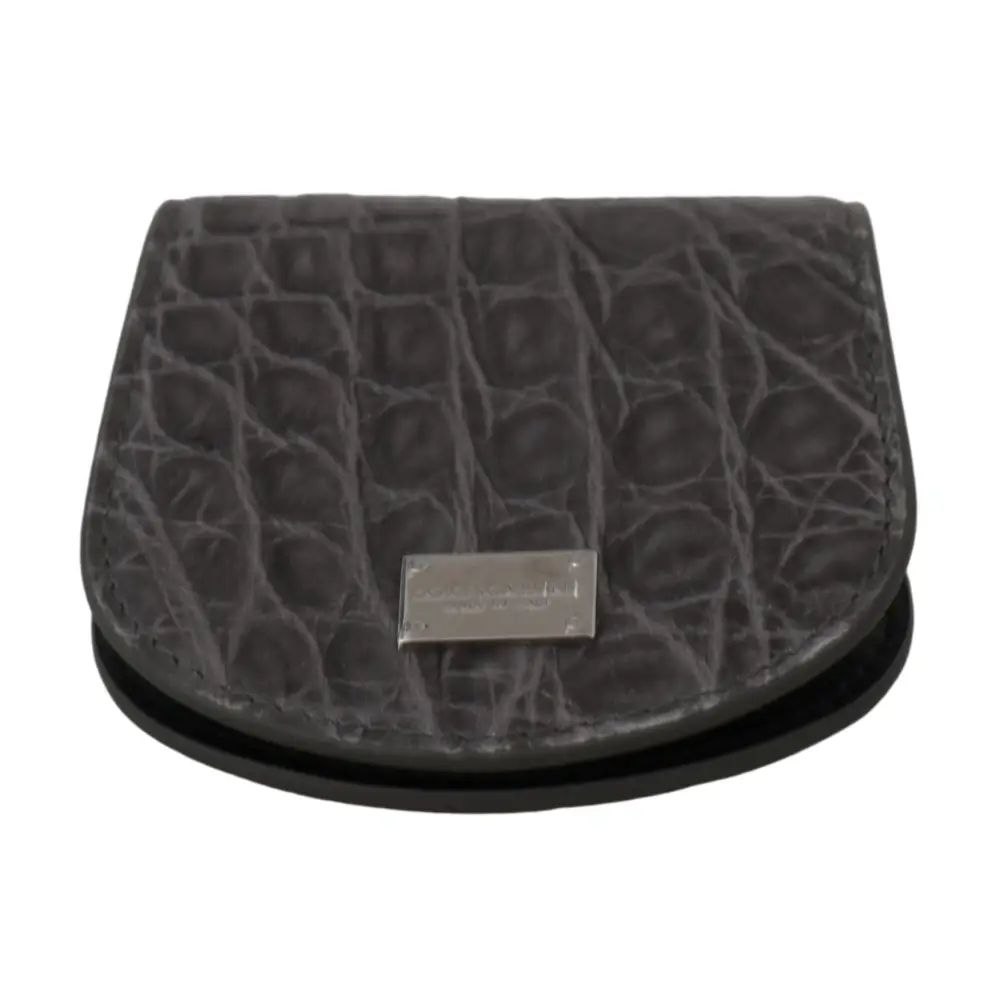 Dolce & Gabbana Graue exotische Haut Kondom Fall Halter Tasche Brieftasche