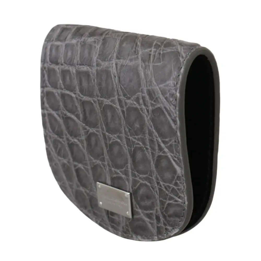 Dolce & Gabbana Graue exotische Haut Kondom Fall Halter Tasche Brieftasche
