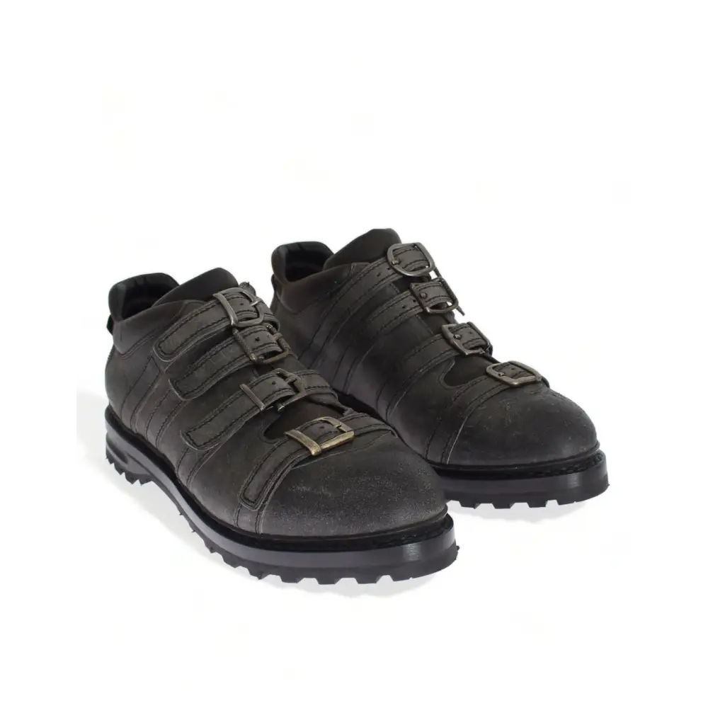 Dolce & Gabbana Graue Leder Knöchelriemen Schuhe Stiefel - EU39.5/US6.5