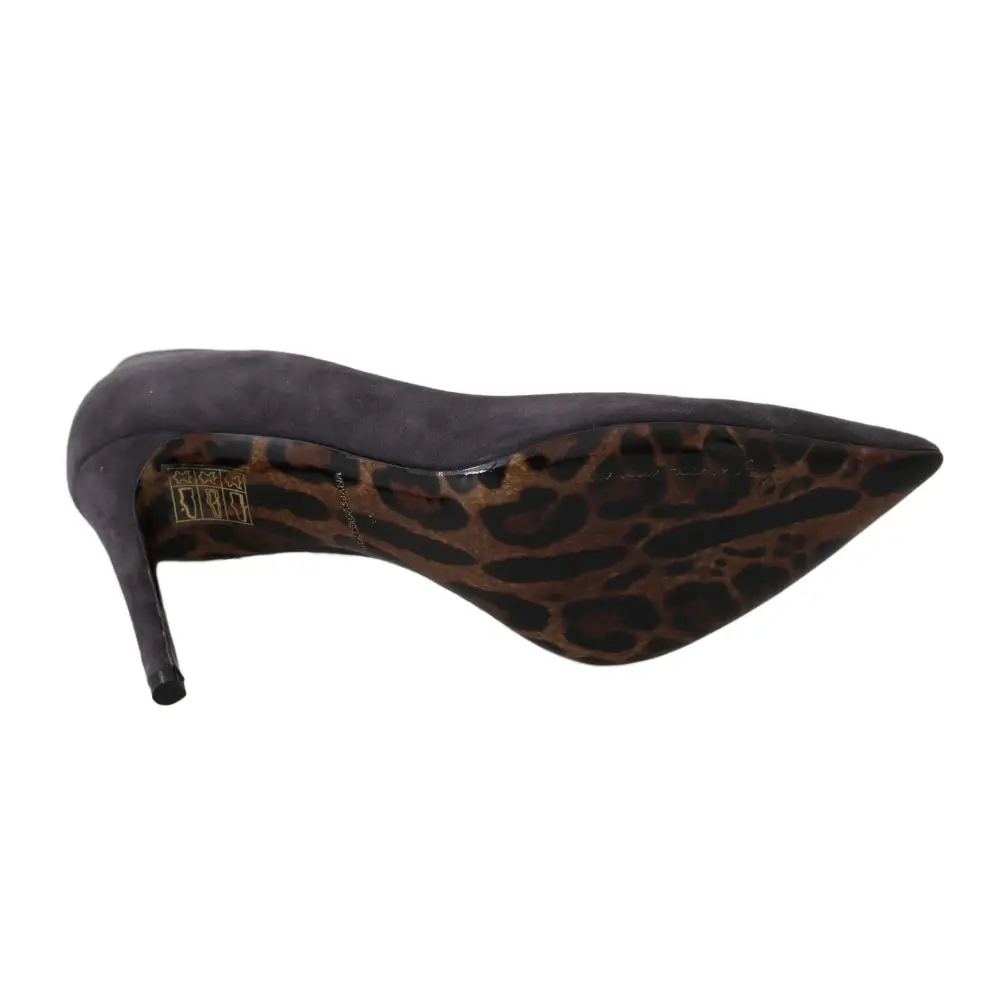 Dolce & Gabbana Graue Wildleder Leder Stiletto Schuhe Heels - EU40.5/US10