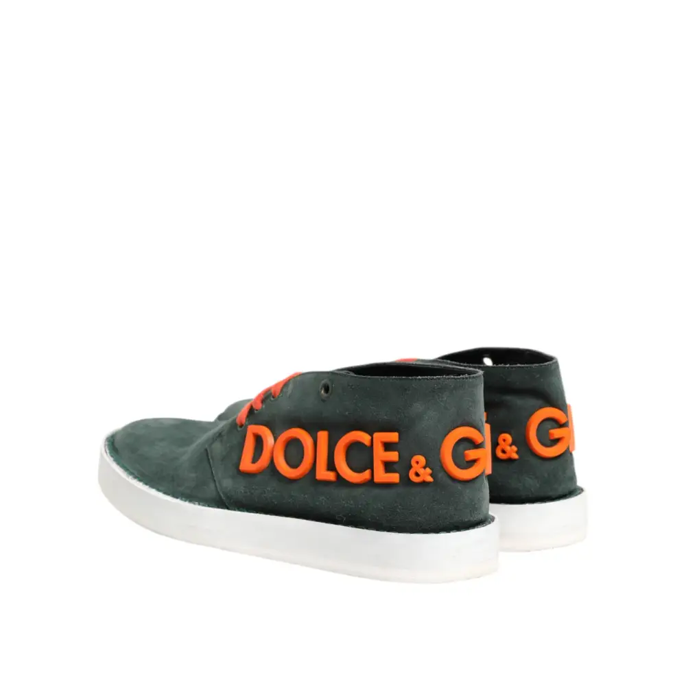 Dolce & Gabbana Grün Derby Logo Casual Männer Turnschuhe Schuhe - EU44/US11