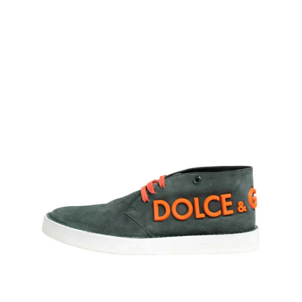 Dolce & Gabbana Grün Derby Logo Casual Männer Turnschuhe Schuhe - EU44/US11