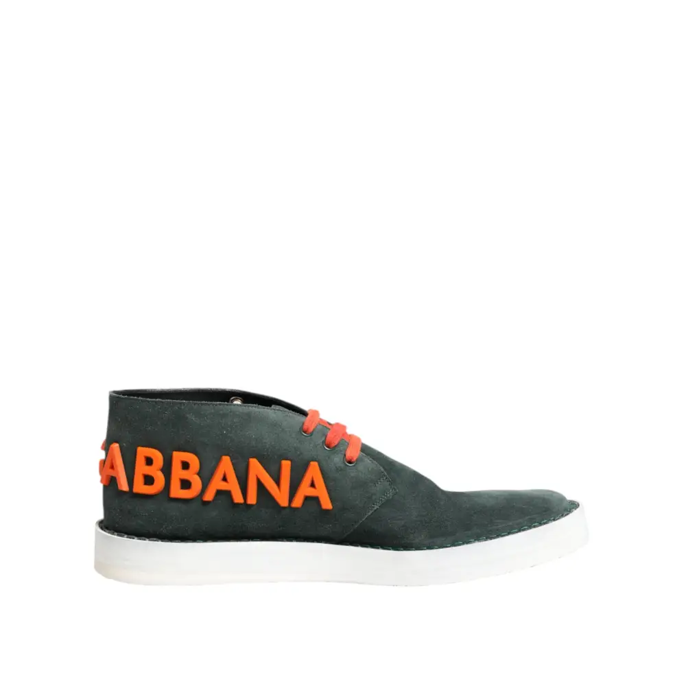 Dolce & Gabbana Grün Derby Logo Casual Männer Turnschuhe Schuhe - EU44/US11