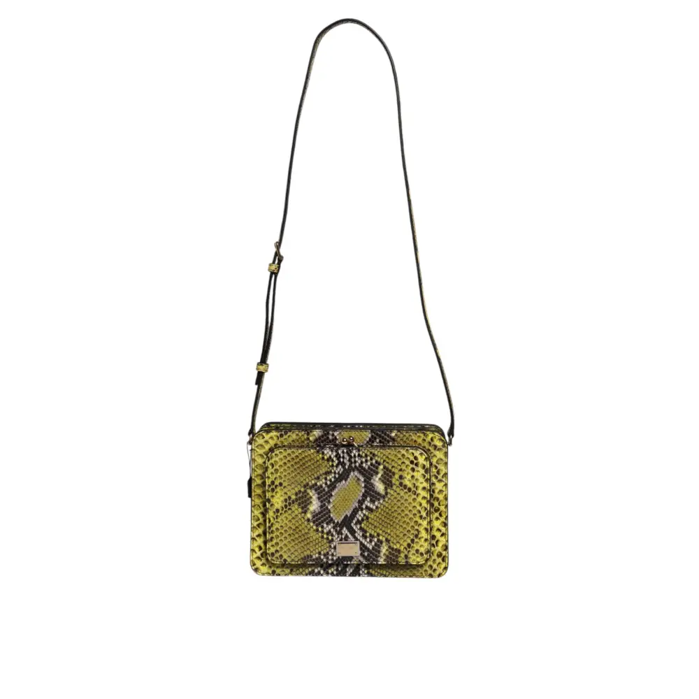 Dolce & Gabbana Grüne Exotenleder DG Plaque Crossbody Clutch Tasche