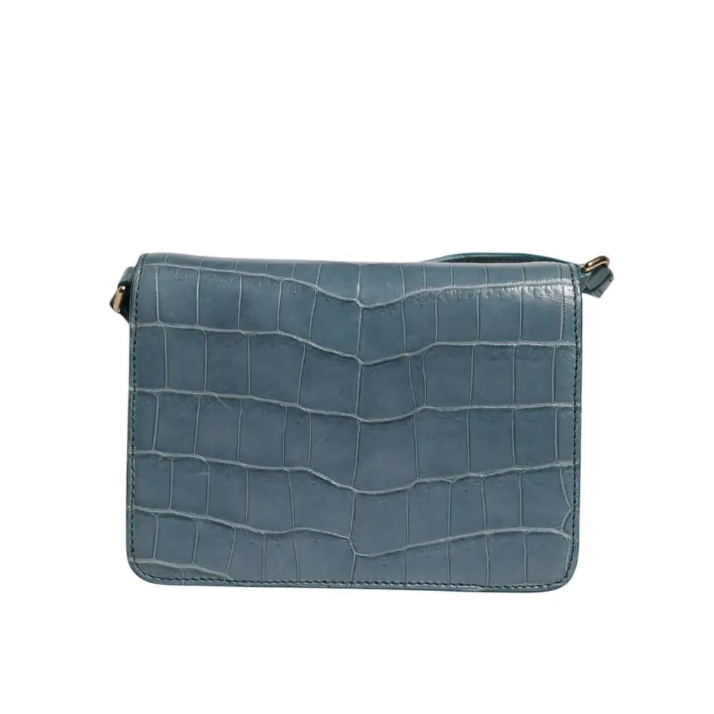 Dolce & Gabbana Grüne Exotenleder DG Plaque Crossbody Mini-Tasche