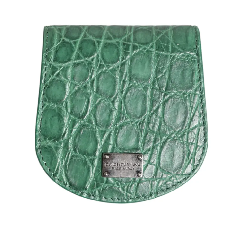 Dolce & Gabbana Grüne exotische Haut Münze Kondom Fall Halter Tasche Brieftasche