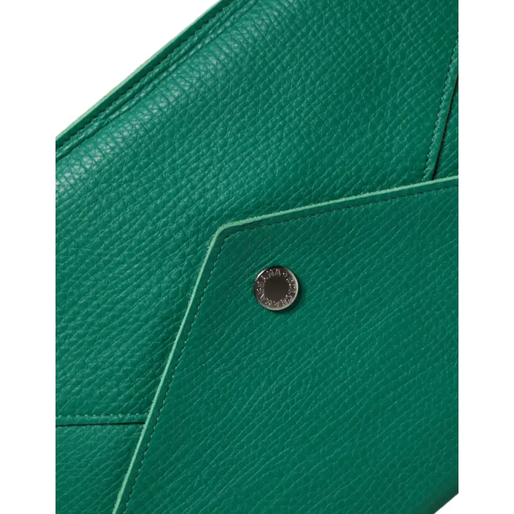 Dolce & Gabbana Grüne Lederhandtasche Clutch Mini Purse Pouch Tablet Case