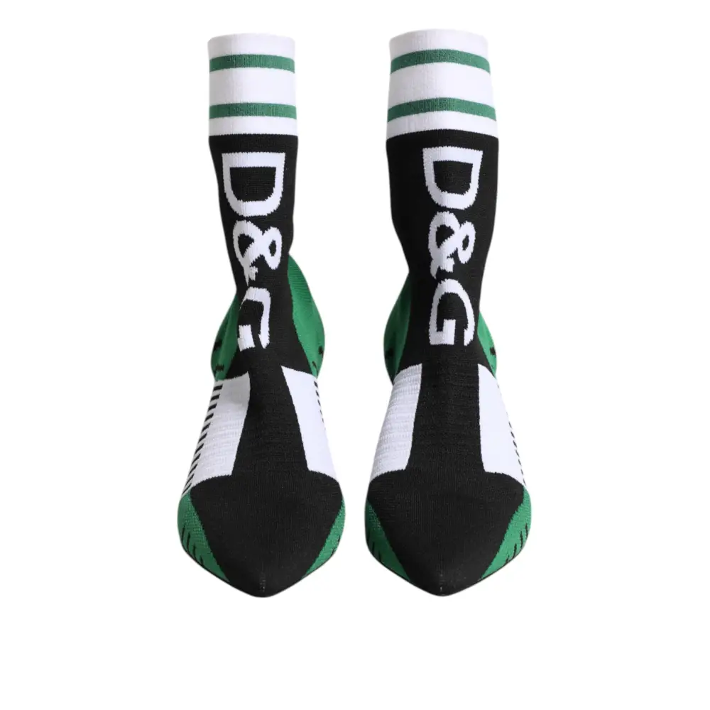 Dolce & Gabbana Grüne Stretch Socke Stil Stiefeletten Schuhe - EU37.5/US7