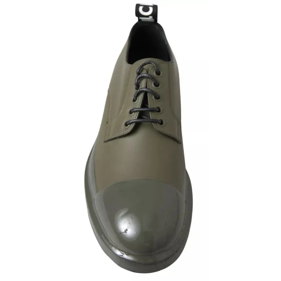 Dolce & Gabbana Grünes Leder Gummisohle Kleid Schuhe - EU41/US8