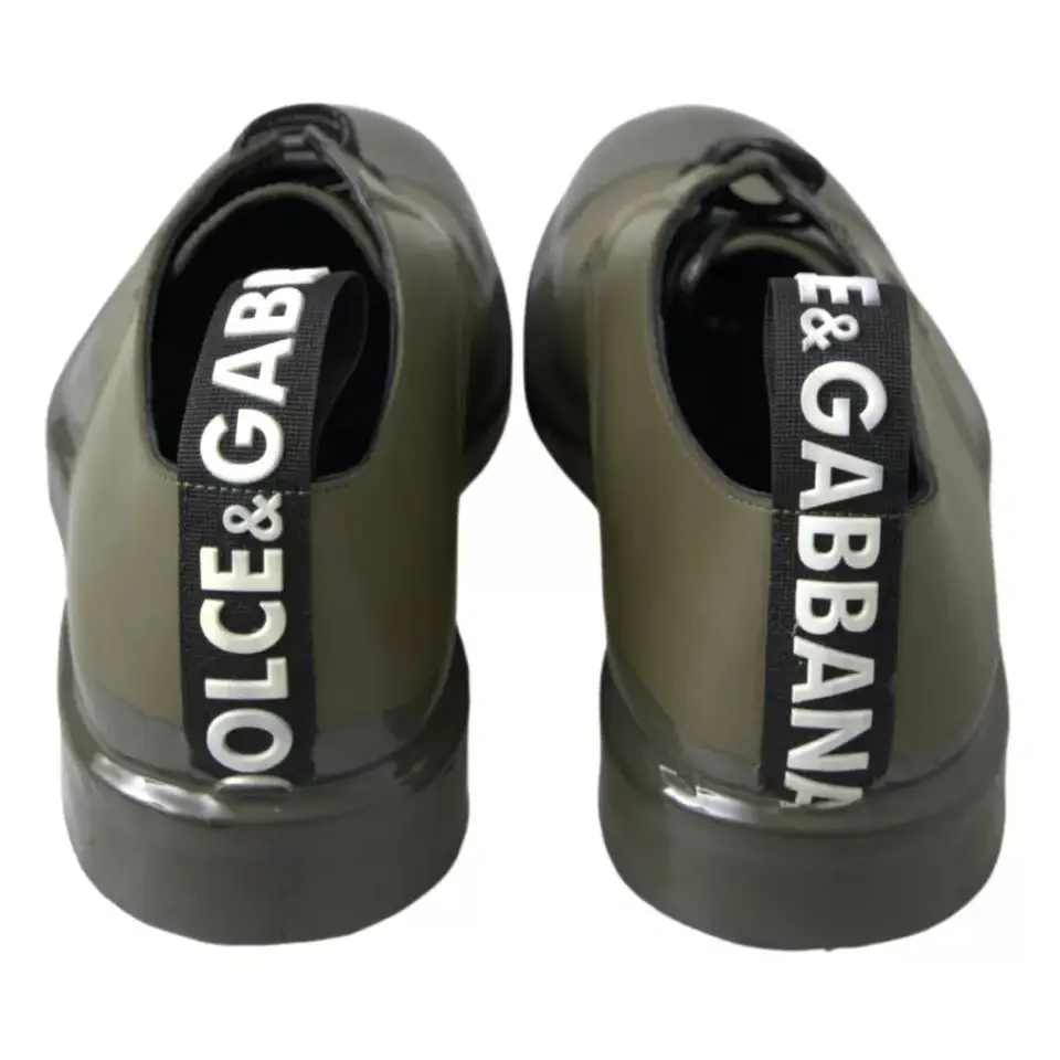 Dolce & Gabbana Grünes Leder Gummisohle Kleid Schuhe - EU41/US8