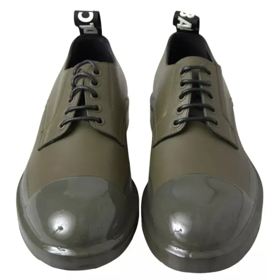 Dolce & Gabbana Grünes Leder Gummisohle Kleid Schuhe - EU41/US8