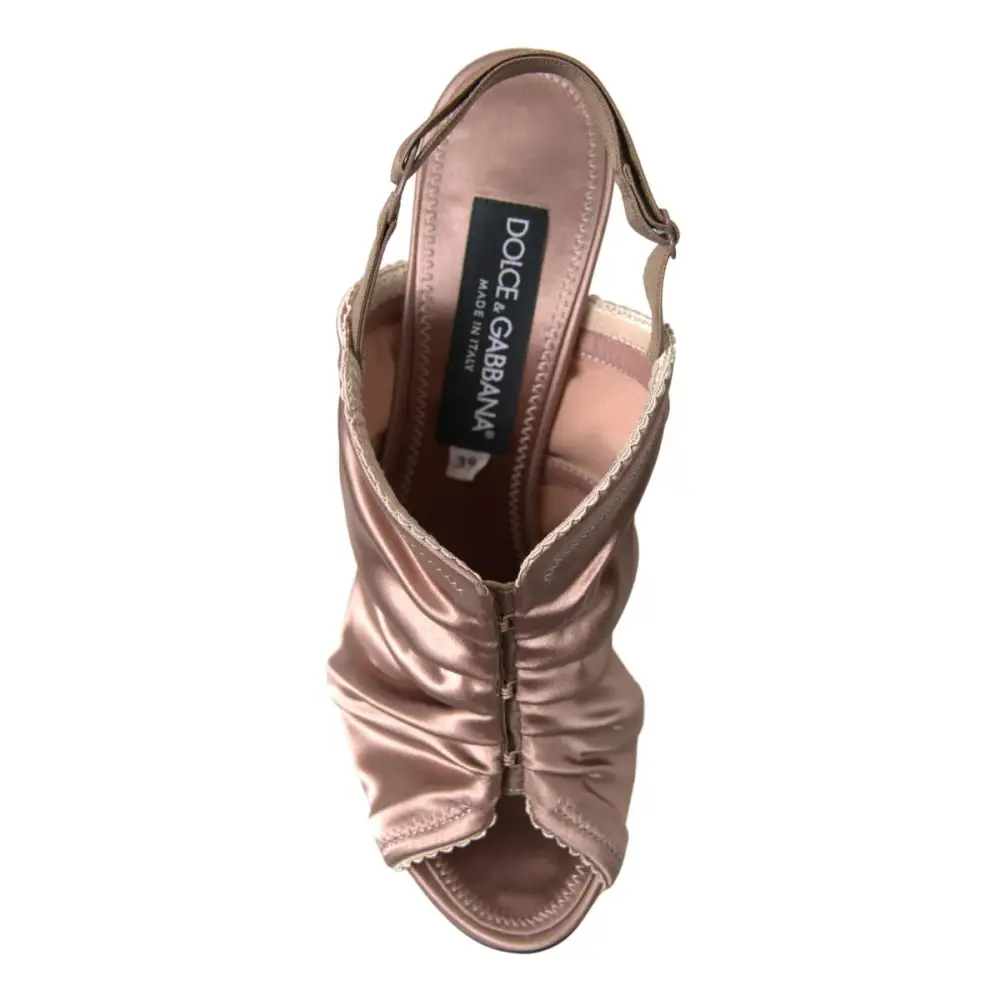 Dolce & Gabbana Hellbraune Slingback Stöckelschuhe mit Korsettverschluss - EU39/US8.5