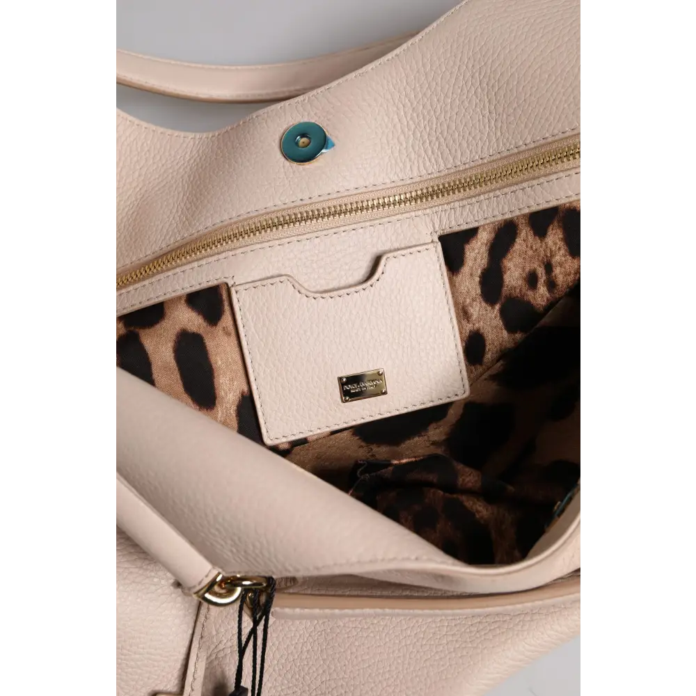 Dolce & Gabbana Hellrosa Hirschleder Logo-Plakette Tote Top Handle Bag