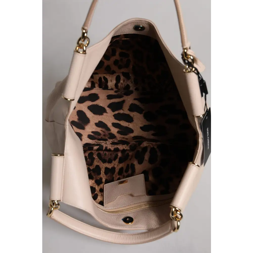 Dolce & Gabbana Hellrosa Hirschleder Logo-Plakette Tote Top Handle Bag