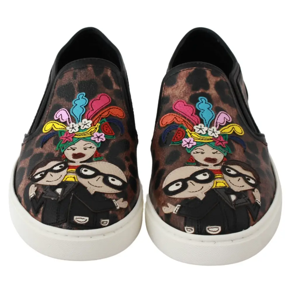 Dolce & Gabbana Leder Leopard #dgfamily Loafers Schuhe