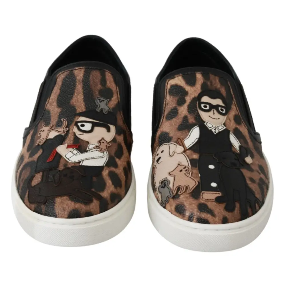 Dolce & Gabbana Leder Leopard #dgfamily Loafers Schuhe - EU35.5/US5