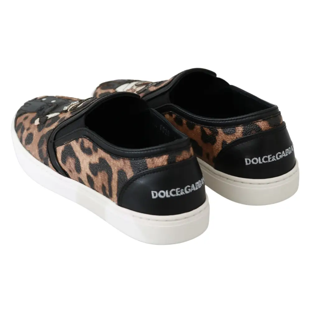 Dolce & Gabbana Leder Leopard #dgfamily Loafers Schuhe - EU35.5/US5