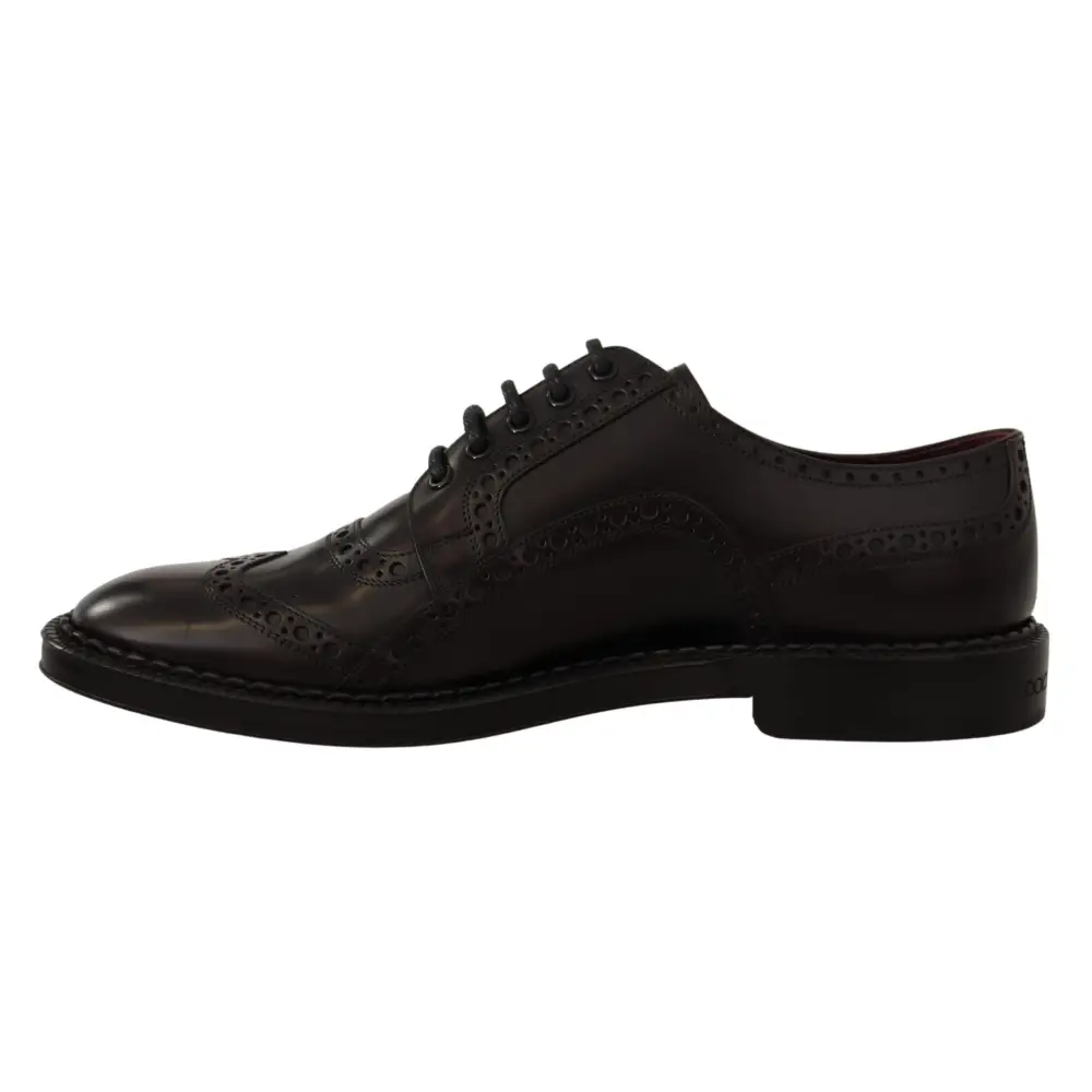 Dolce & Gabbana Lila Leder Oxford Wingtip Formelle Schuhe