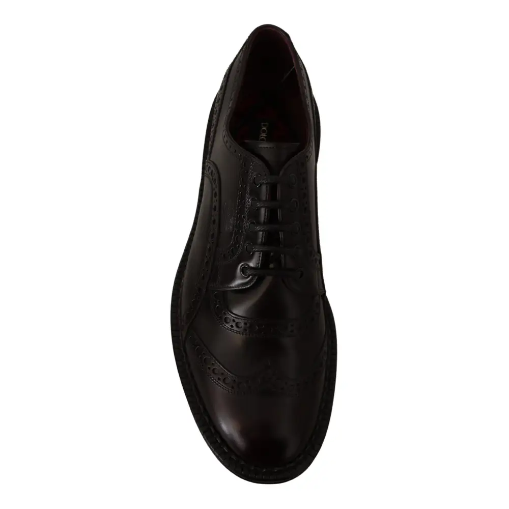 Dolce & Gabbana Lila Leder Oxford Wingtip Formelle Schuhe