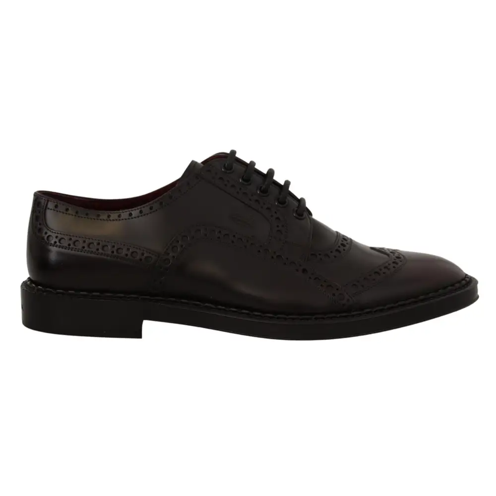 Dolce & Gabbana Lila Leder Oxford Wingtip Formelle Schuhe