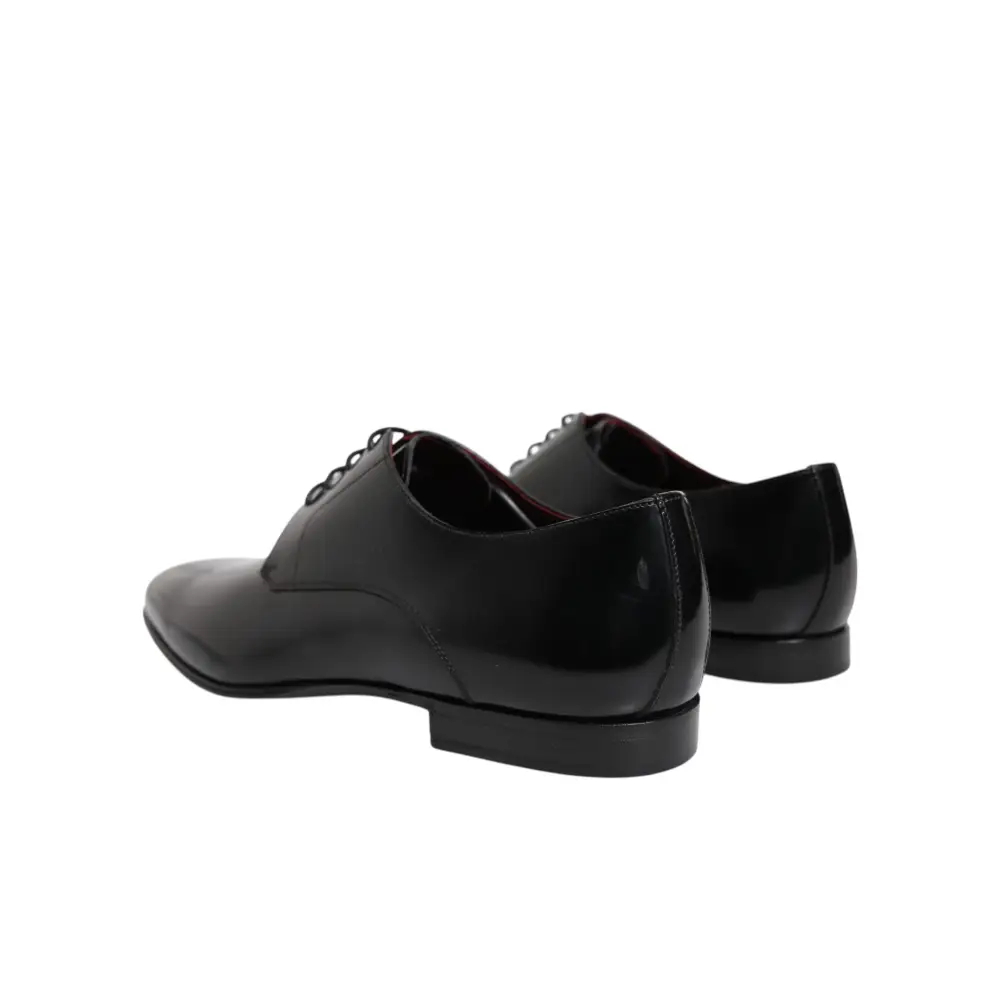 Dolce & Gabbana Männer Kleid Schwarz Kalbsleder Derby Schuhe - EU41.5/US8.5