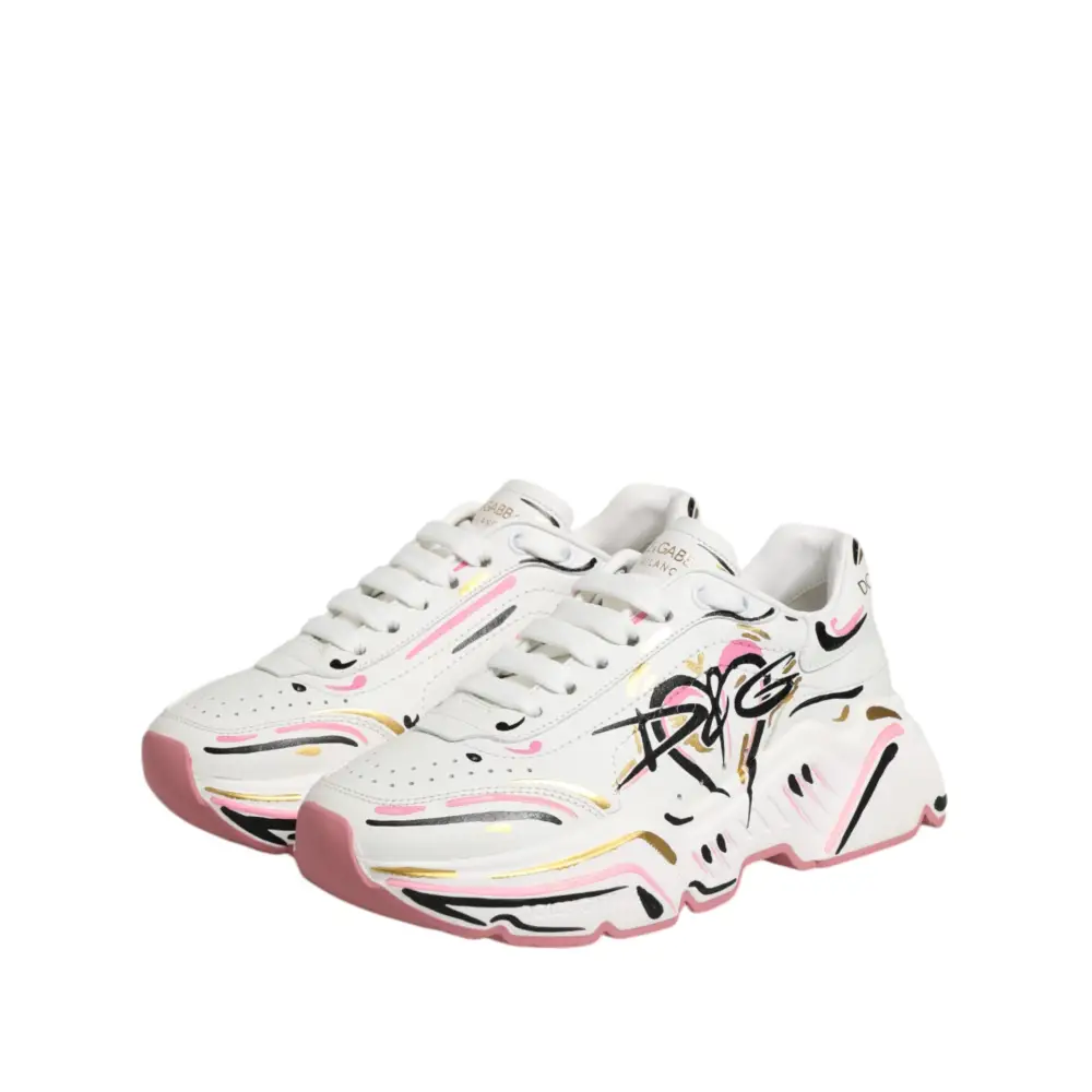 Dolce & Gabbana Mehrfarbige handbemalte DAYMASTER Sneaker Schuhe - EU35/US4.5