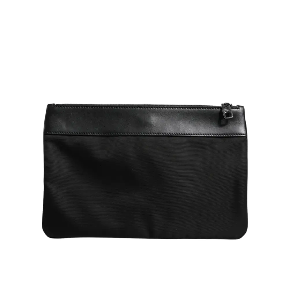 Dolce & Gabbana Mehrfarbige Leopard-Jacquard-Logo-Plakette Herren-Beuteltasche