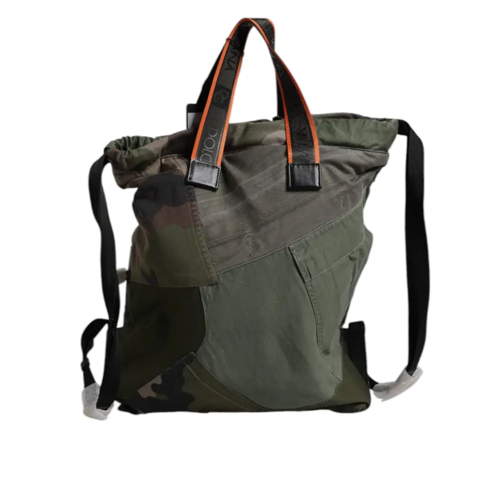 Dolce & Gabbana Militär Grün Patchwork Rucksack Rucksack Tasche