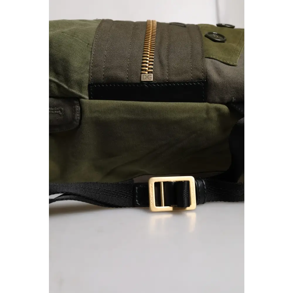 Dolce & Gabbana Militär Grün Patchwork Rucksack Rucksack Tasche