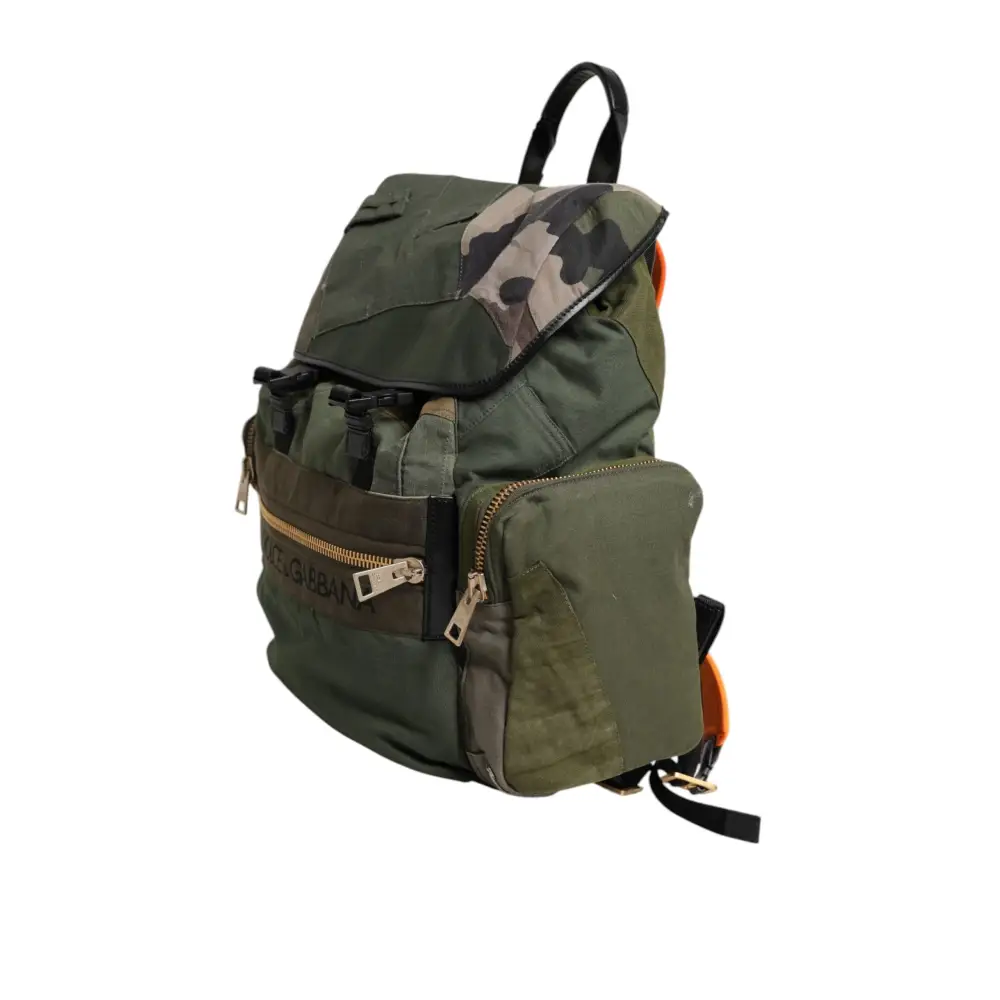 Dolce & Gabbana Militär Grün Patchwork Rucksack Rucksack Tasche