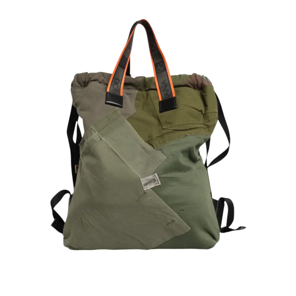 Dolce & Gabbana Militär Grün Patchwork Rucksack Rucksack Tasche