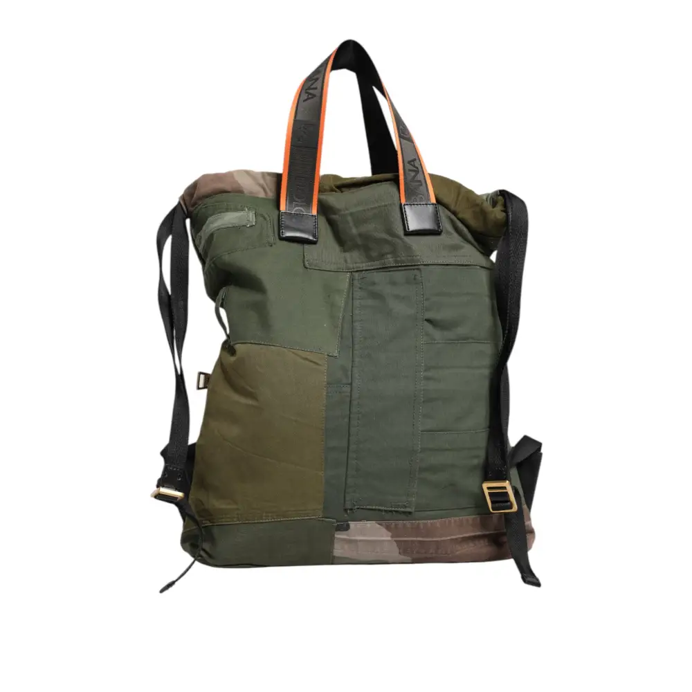 Dolce & Gabbana Militär Grün Patchwork Rucksack Rucksack Tasche