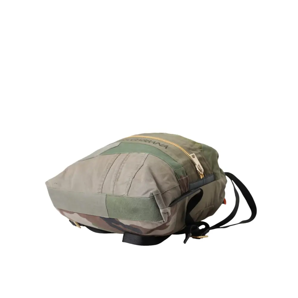 Dolce & Gabbana Militärgrüner Patchwork-Rucksack Rucksack Tasche