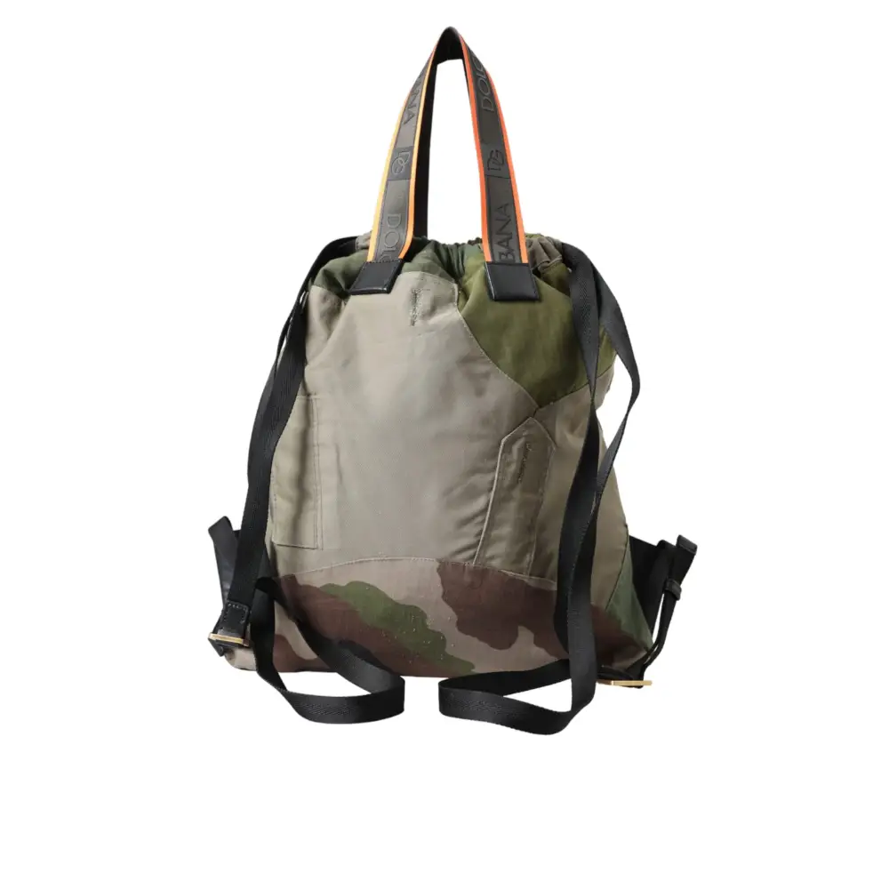 Dolce & Gabbana Militärgrüner Patchwork-Rucksack Rucksack Tasche