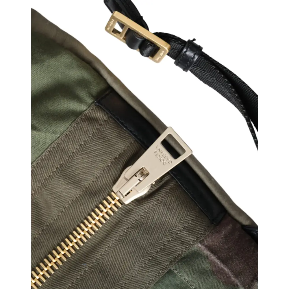 Dolce & Gabbana Militärgrüner Patchwork-Rucksack Rucksack Tasche