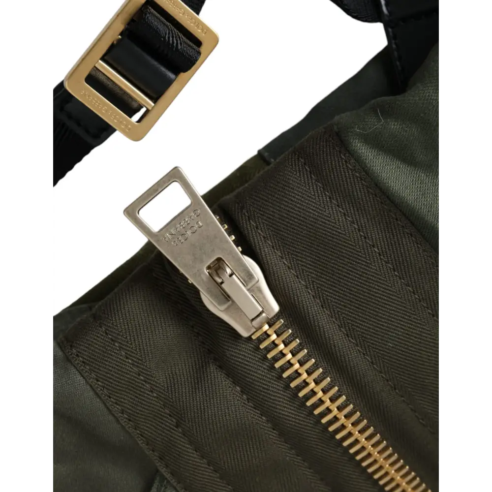 Dolce & Gabbana Militärgrüner Patchwork-Rucksack Rucksack Tasche