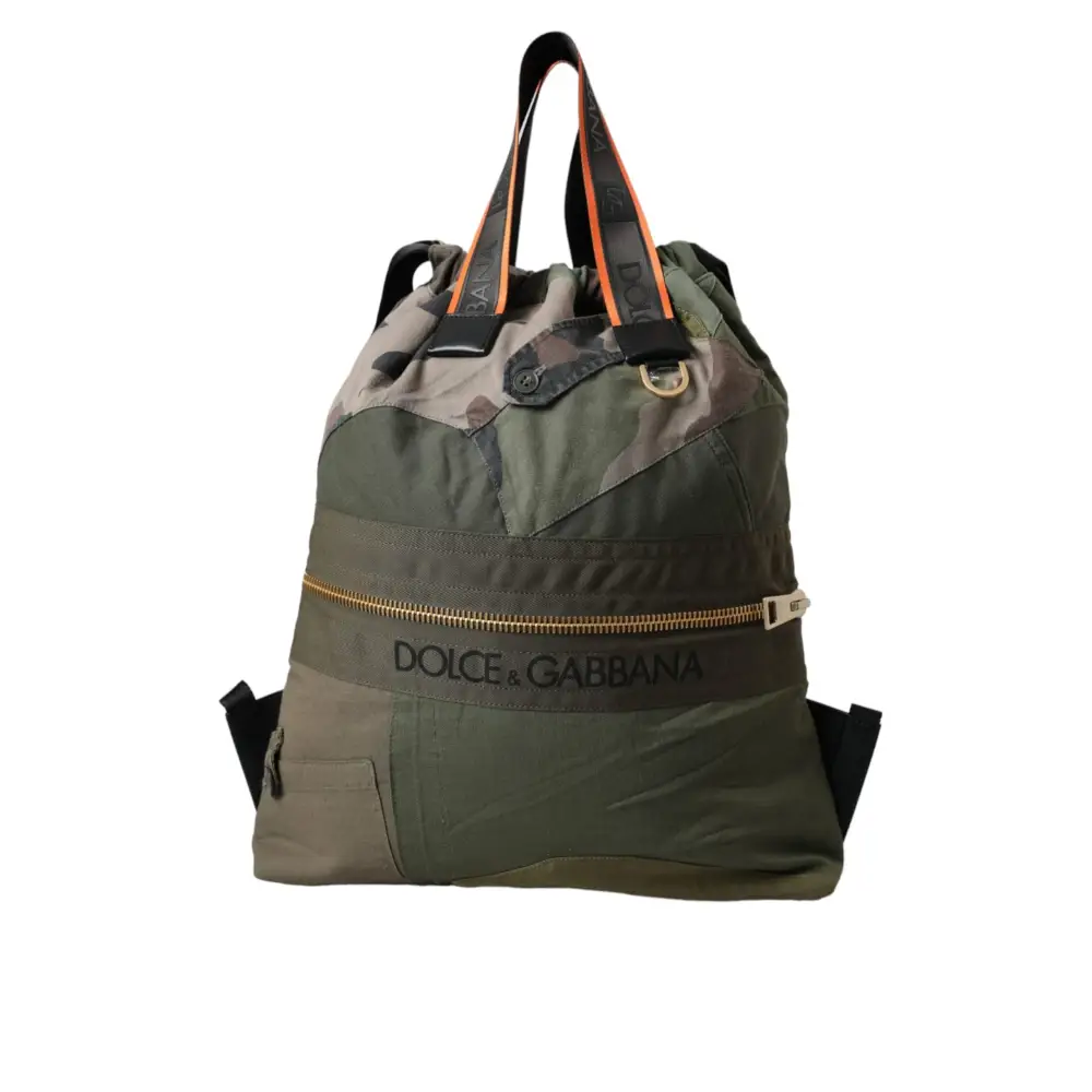 Dolce & Gabbana Militärgrüner Patchwork-Rucksack Rucksack Tasche
