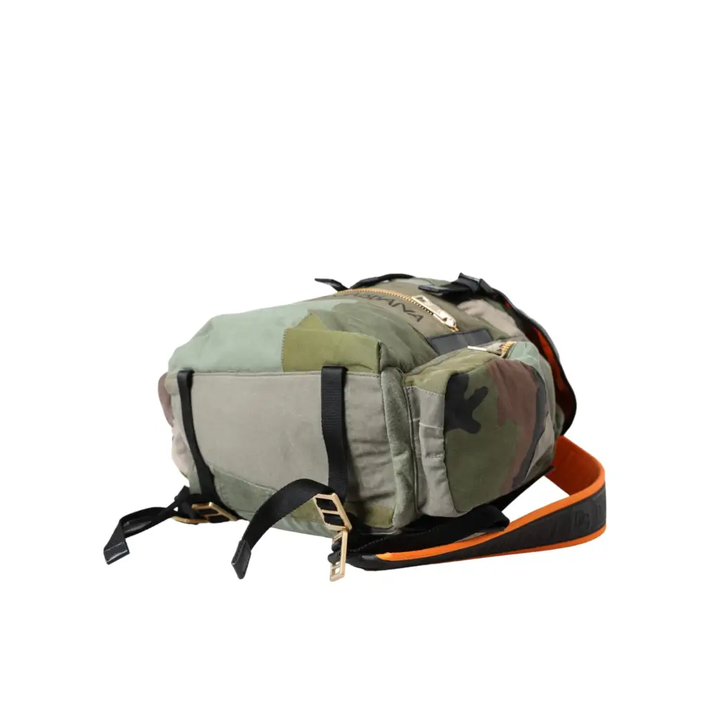 Dolce & Gabbana Militärgrüner Patchwork-Rucksack Rucksack Tasche